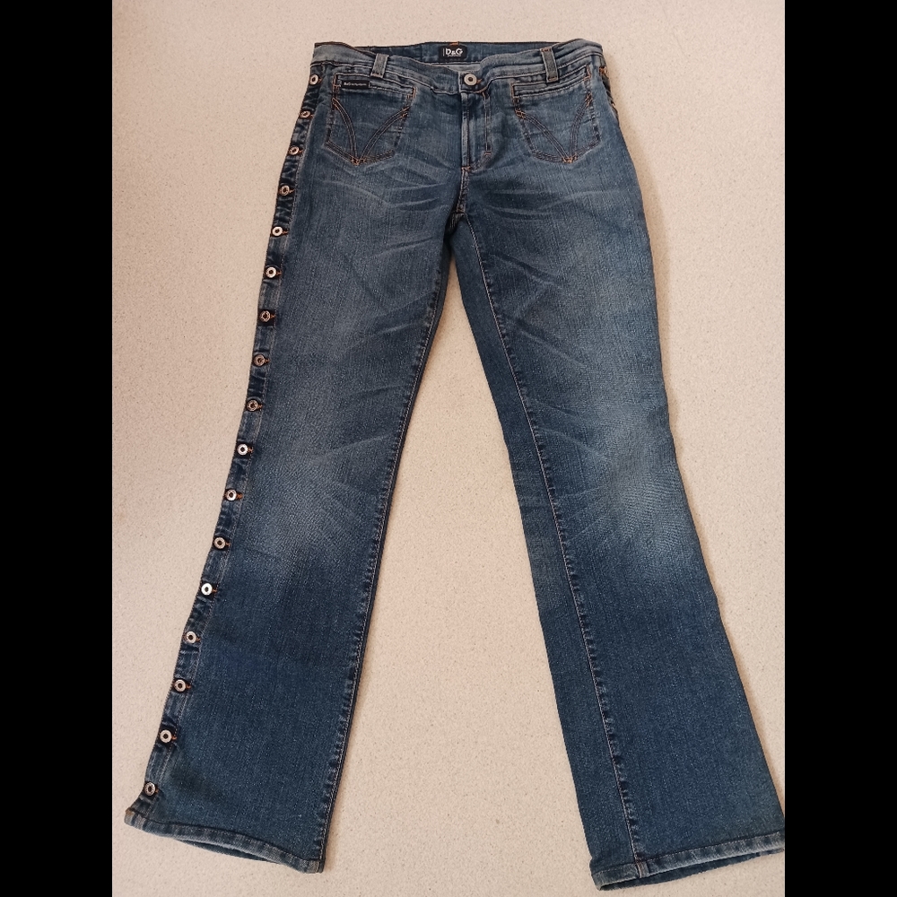 BRAND NEW Dolce & Gabbana Y2K Button Down Bootcut Jeans